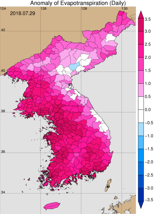토양수분 아노말리 지도 이미지