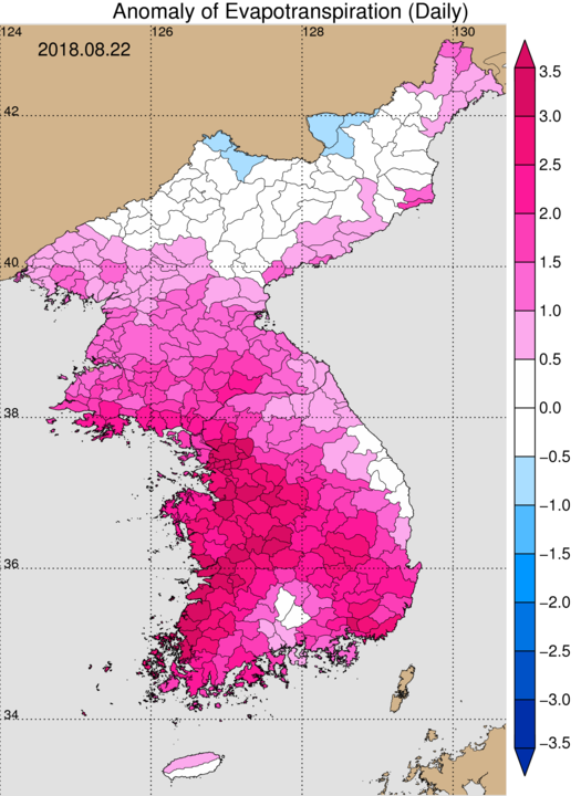 토양수분 아노말리 지도 이미지