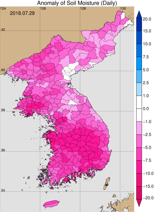 잠재증발산량 지도 이미지