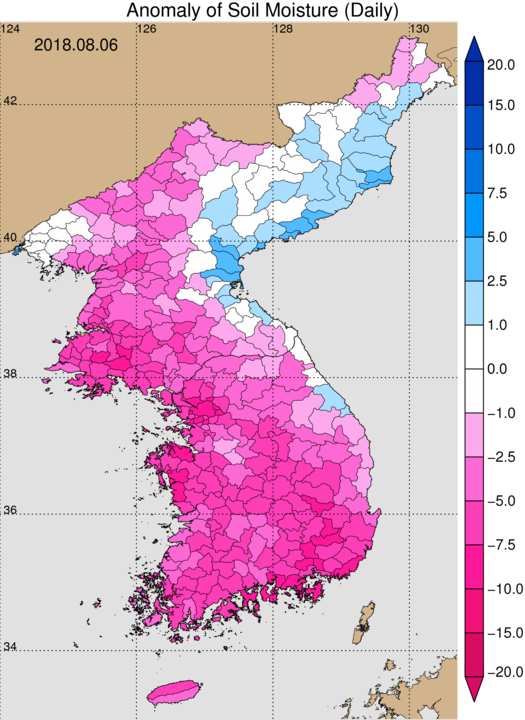 잠재증발산량 지도 이미지