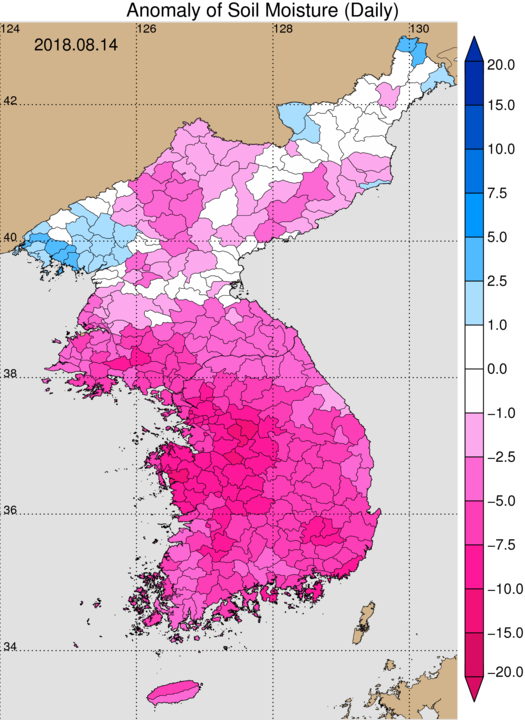 잠재증발산량 지도 이미지