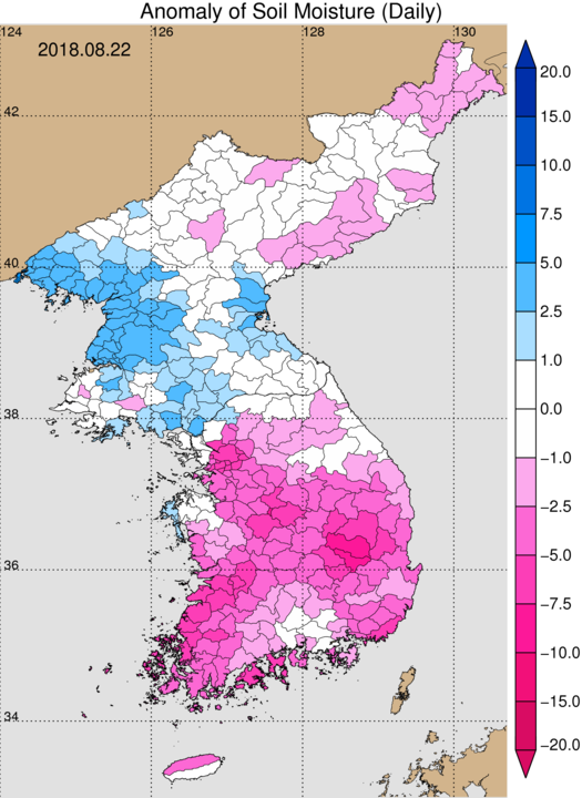 잠재증발산량 지도 이미지