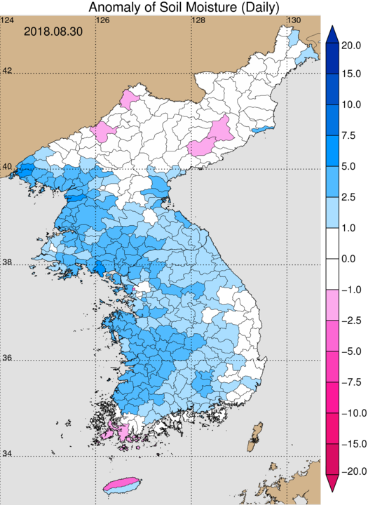 잠재증발산량 지도 이미지