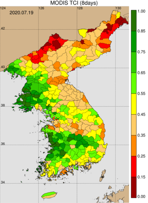 폭염상태 지도 이미지