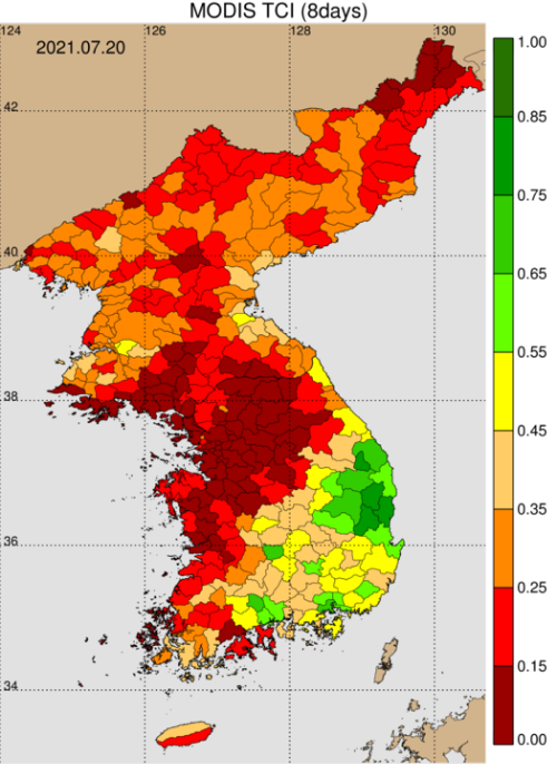 폭염상태 지도 이미지