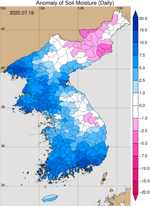 토양수분 지도 이미지