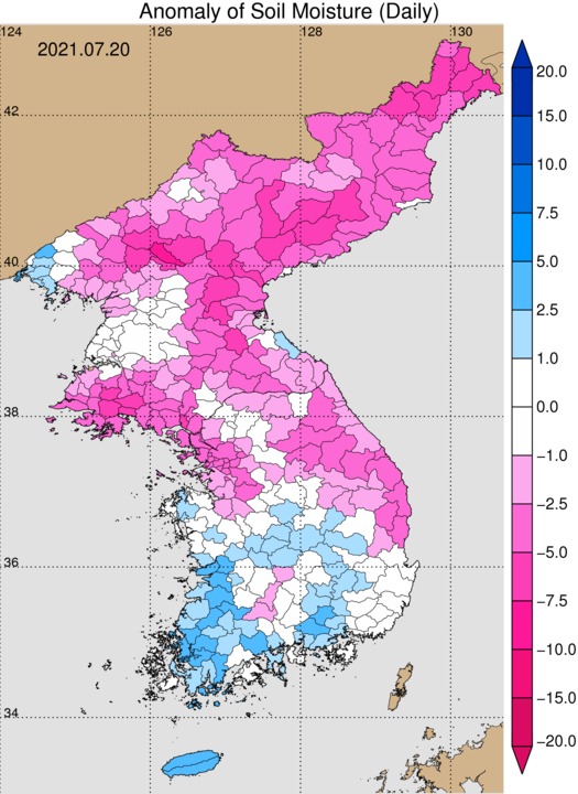 토양수분 지도 이미지